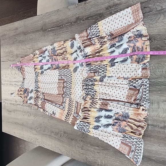 NEW! TRIBAL JEANS Border Sleeveless Tiered Patchwork Print Maxi Dress XS - Picture 5 of 8